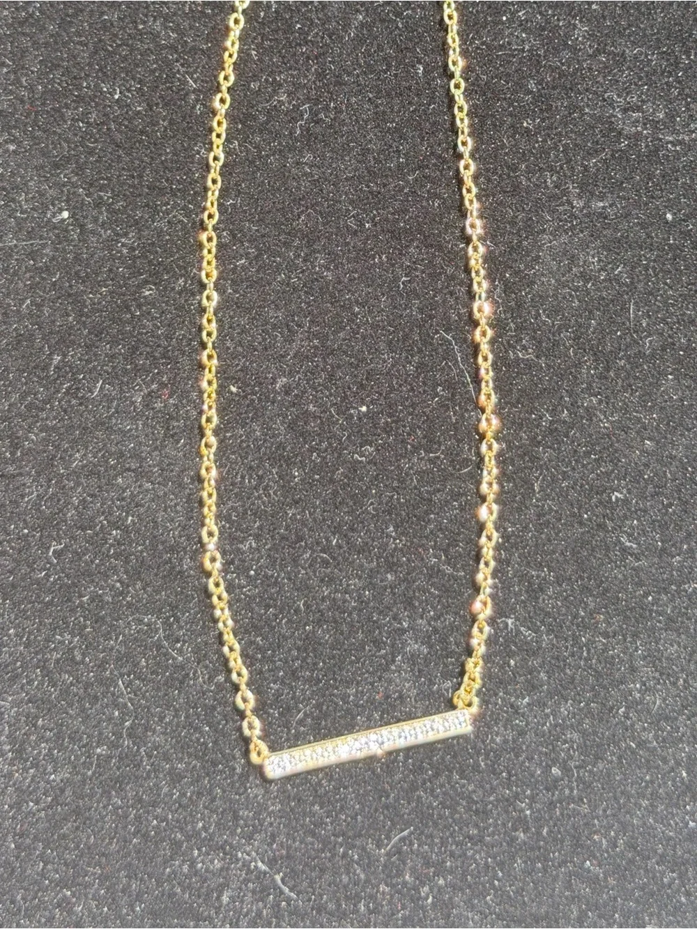 Gold Bar Pendant Necklace with Diamond Accents - Women Jewelry